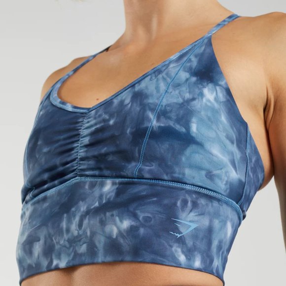 NWT | Gymshark Elevate Longline Sports Bra (Lakeside Blue Spray Dye) - Picture 2 of 5